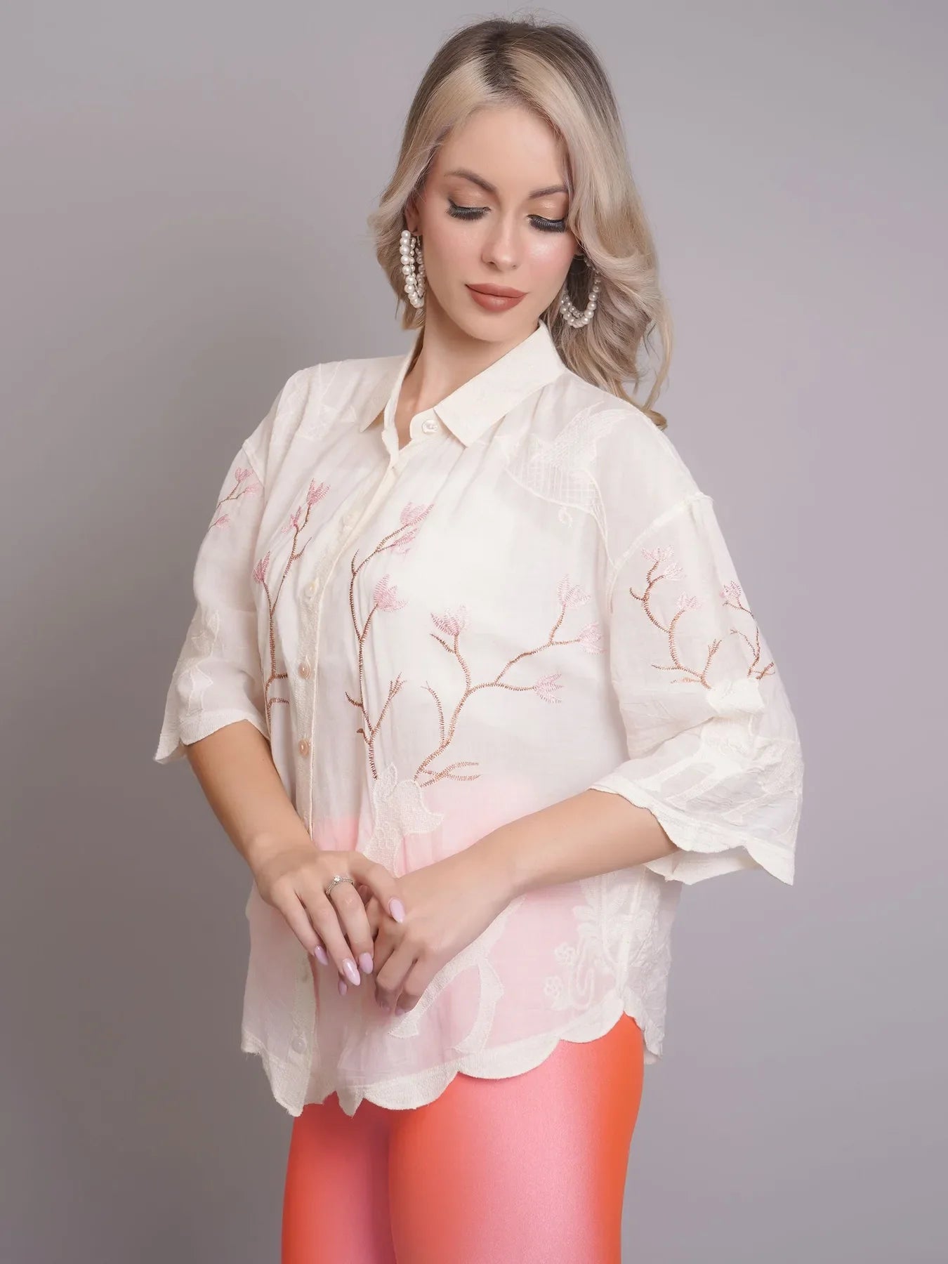 Deer Embroidered Shirt
