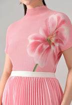 Floral Printed Pleated Two-Piece Set