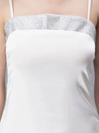 Rhinestones Embellished Satin Dress