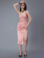 Cross Front Satin Dress