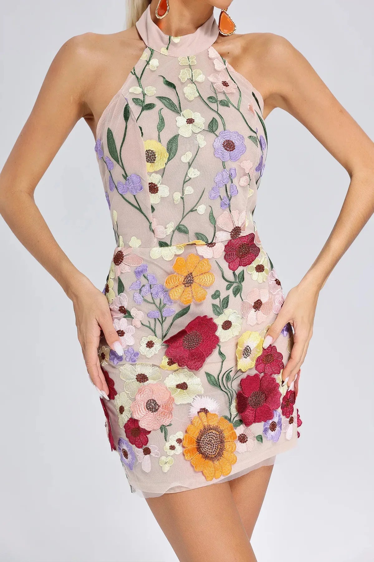 Mock Neck Short Dress