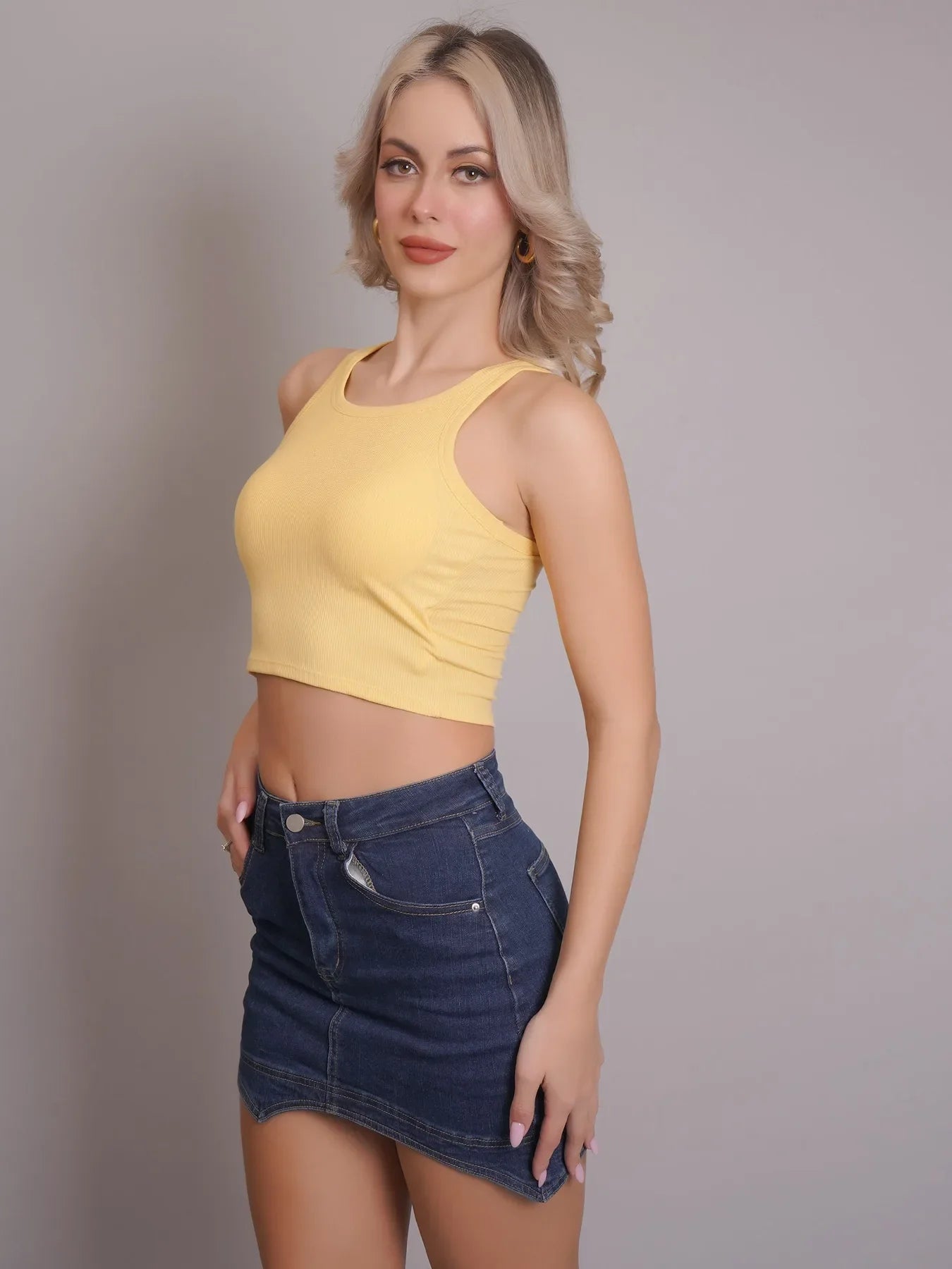 Padded Ribbed Crop Top