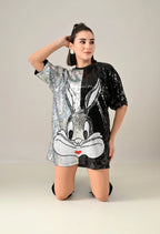 Bunny Colorblock Sequence Dress