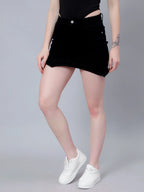 Asymmetrical Denim Mini Skirt