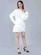 Satin Wrap Short Dress