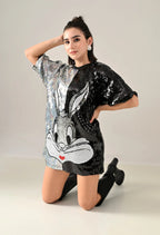 Bunny Colorblock Sequence Dress