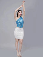 Metallic One Shouder Top
