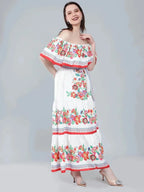 Floral Print Off-Shoulder Maxi Dress
