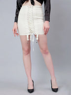 Lace Up High Waist Skirt