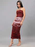 Tie Dye Printed Ruched Dress