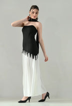 Vogue Contrast Tube Maxi Dress