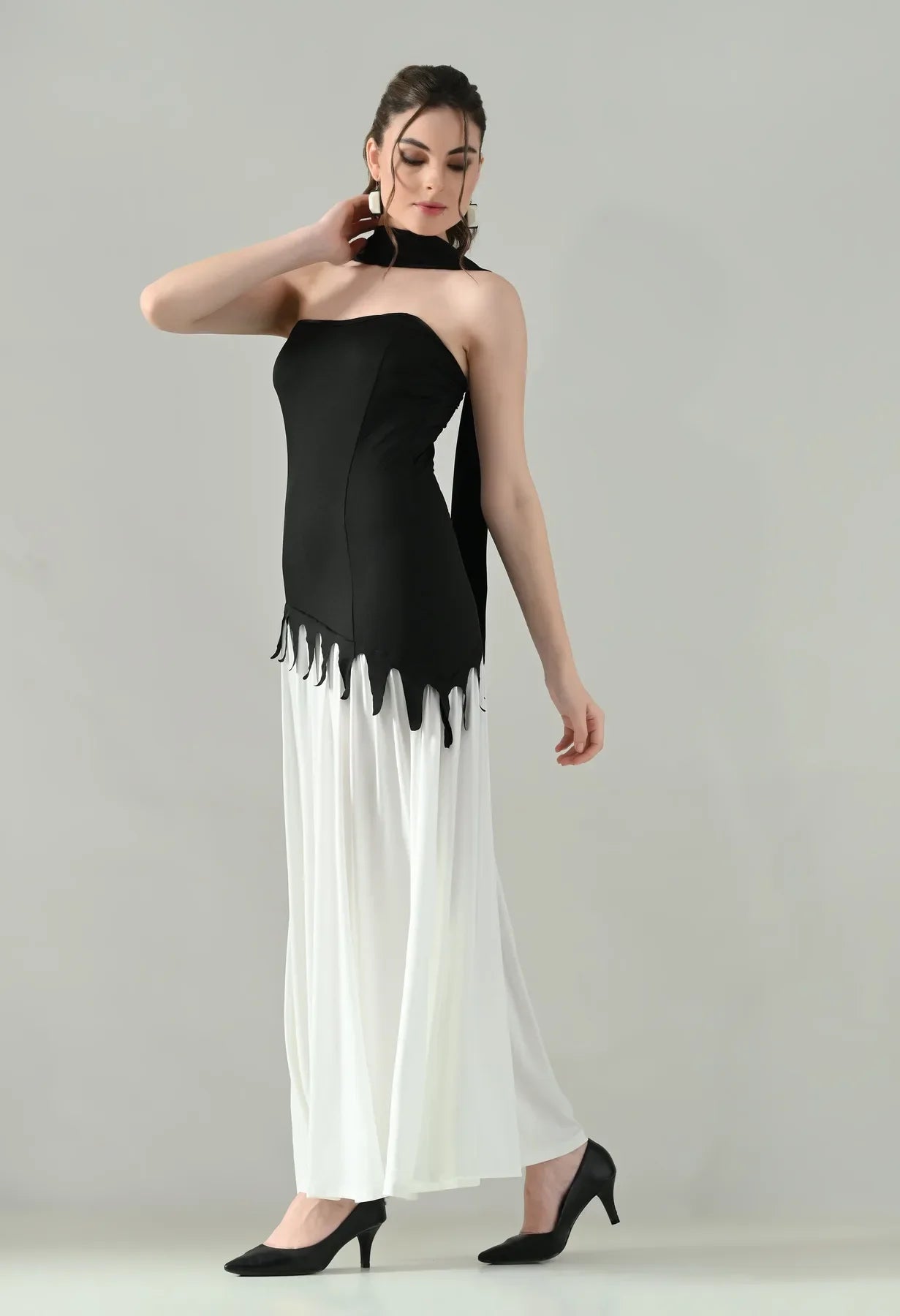 Vogue Contrast Tube Maxi Dress