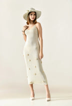 Rosette Crochet Maxi Dress