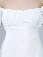 Off Shoulder Puff Sleeves Dress
