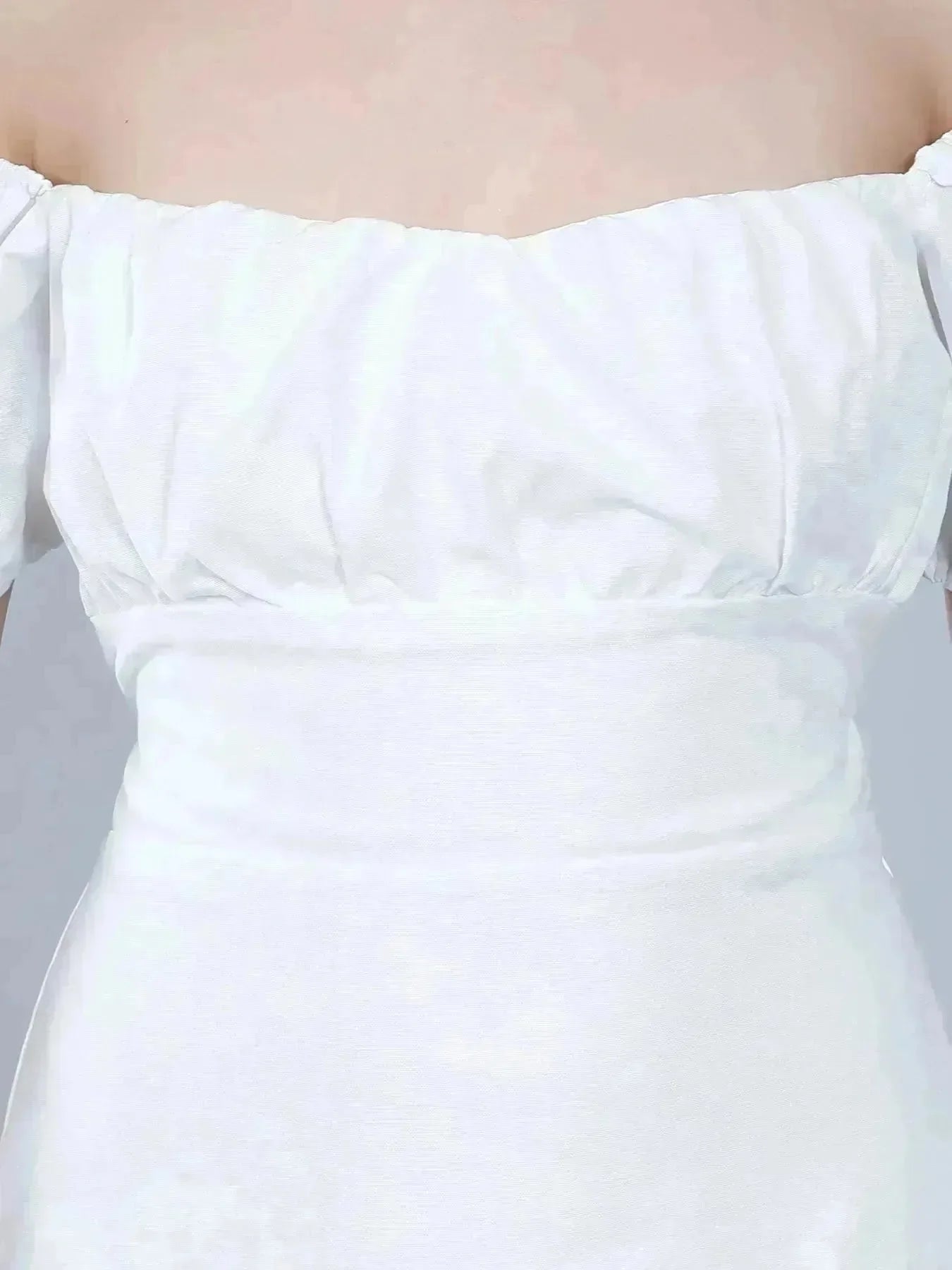 Off Shoulder Puff Sleeves Dress