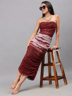 Tie Dye Printed Ruched Dress