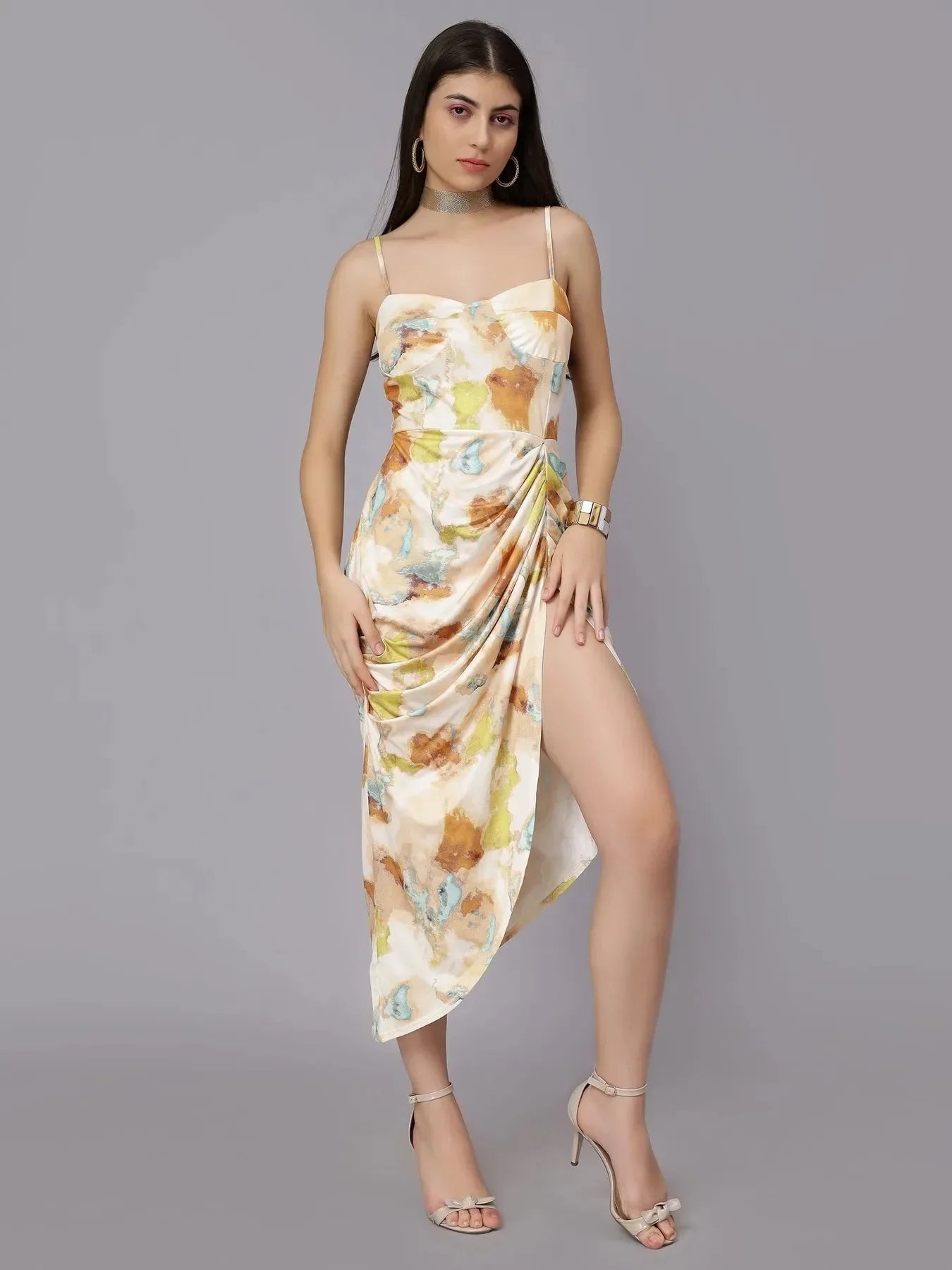 Sexy Marble Spaghetti Dress