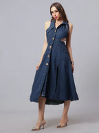 Hollow Out Denim Dress