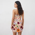 3D Flower Embroidered Short Dress