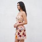 3D Flower Embroidered Short Dress