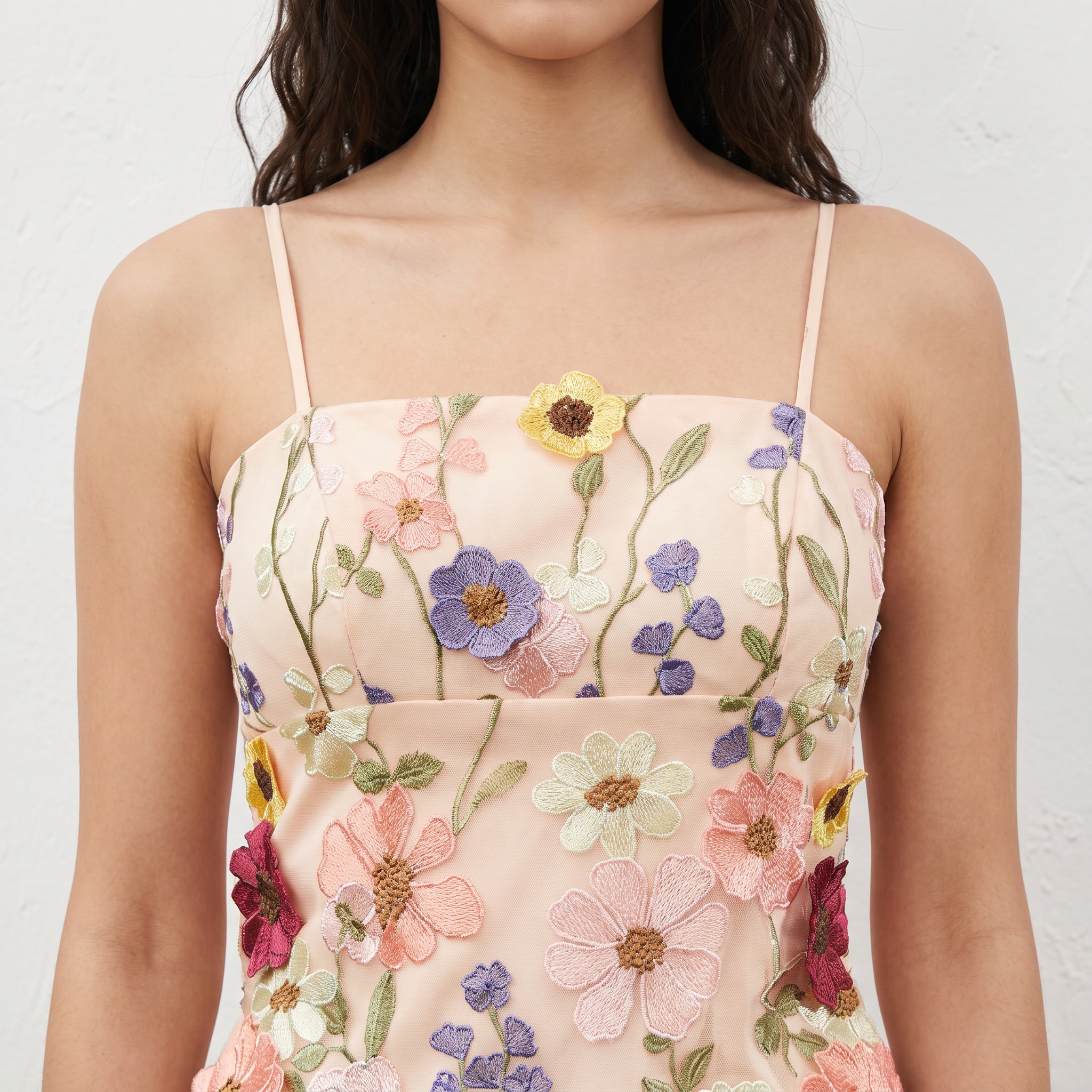 3D Flower Embroidered Short Dress