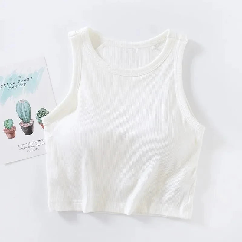Padded Ribbed Crop Top