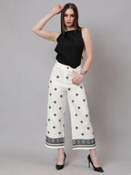 High Waist Embroidered Trousers