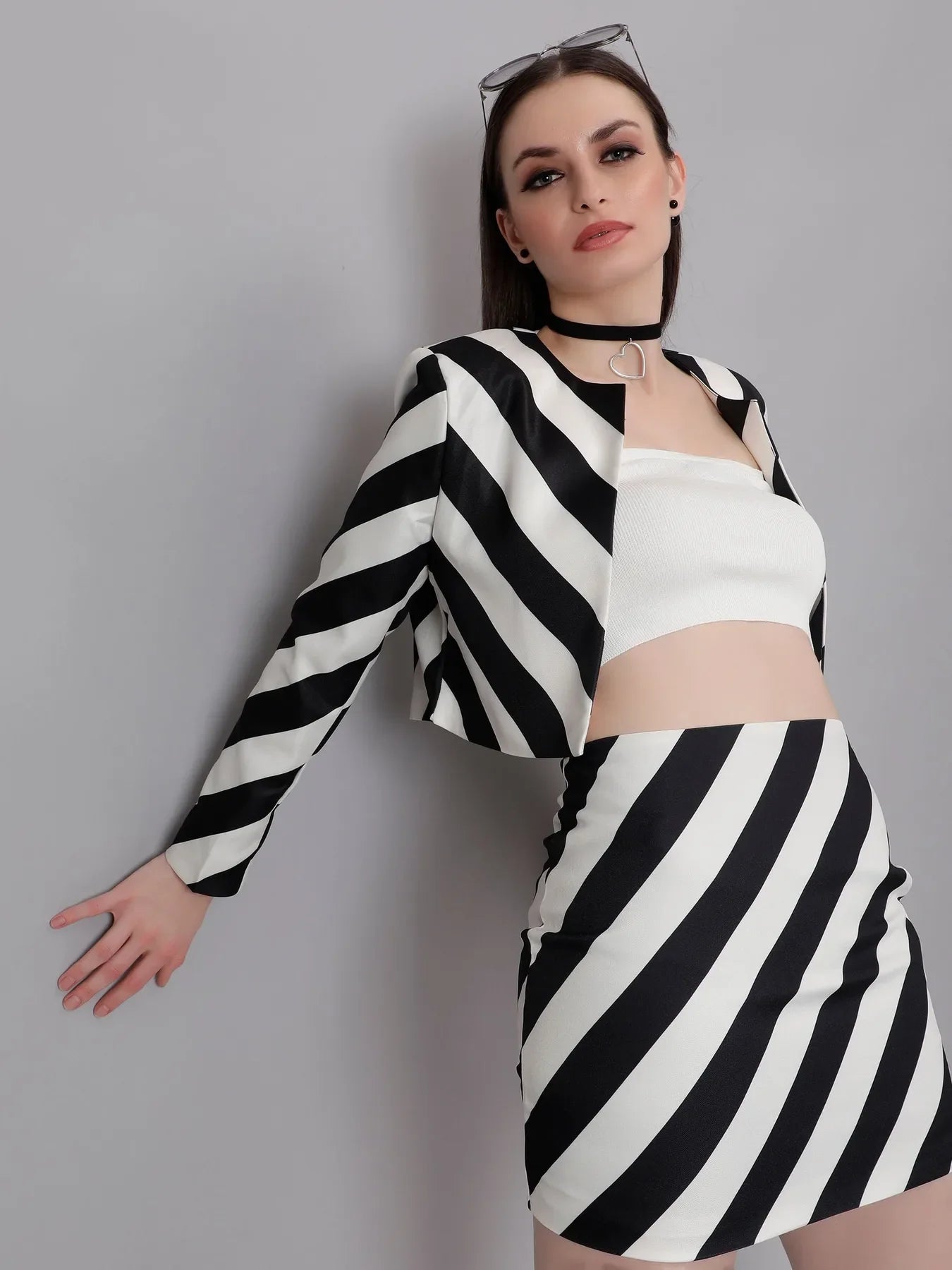Elegant Striped Two Piece Set