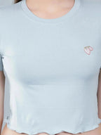 Strawberry Embroidery Crop Tee