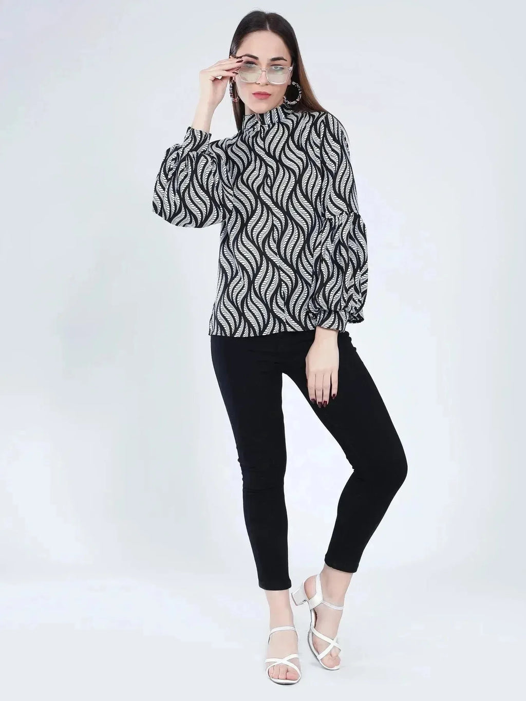Swirl Leaf Printed Blouse