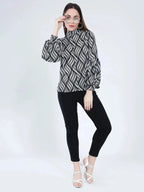 Swirl Leaf Printed Blouse