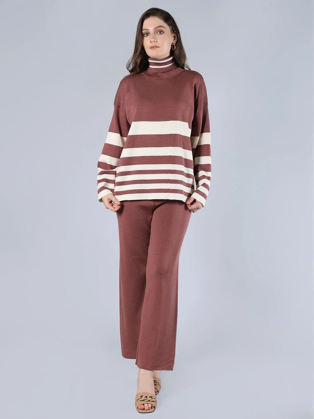 Striped Knitted Two Piece Set