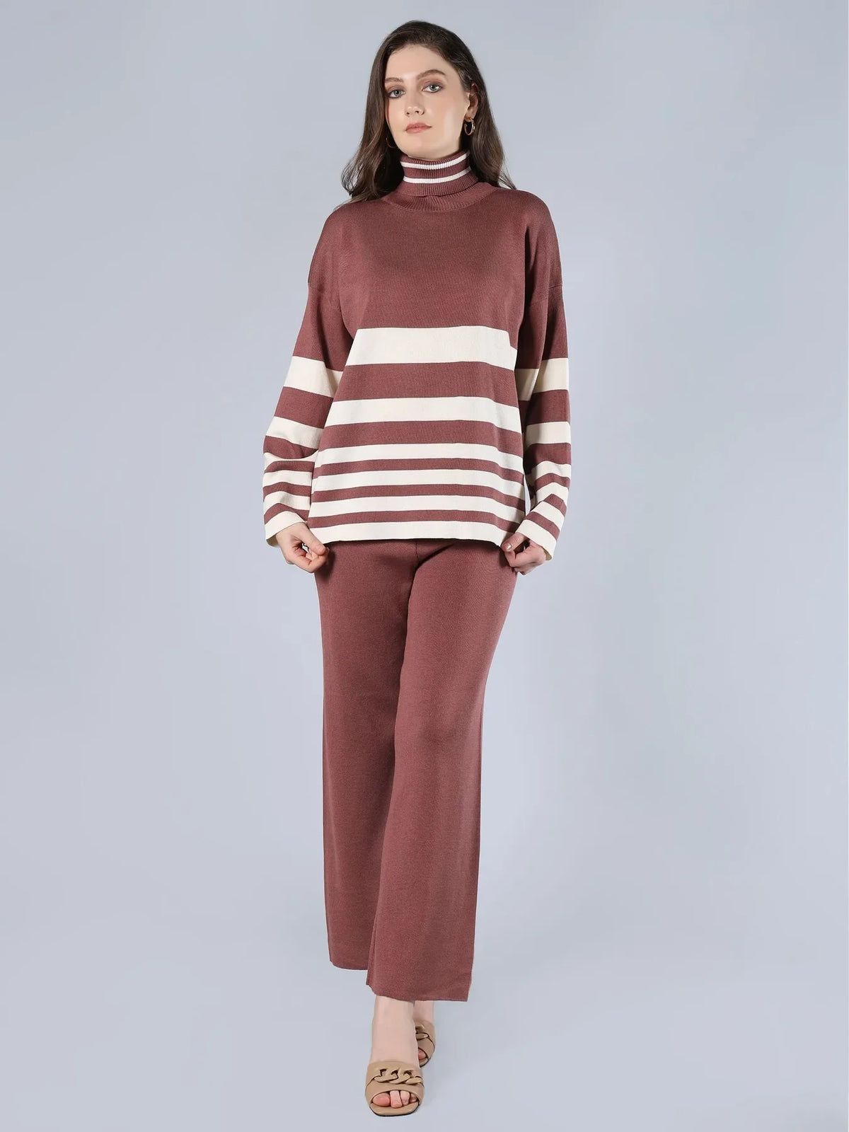 Striped Knitted Two Piece Set
