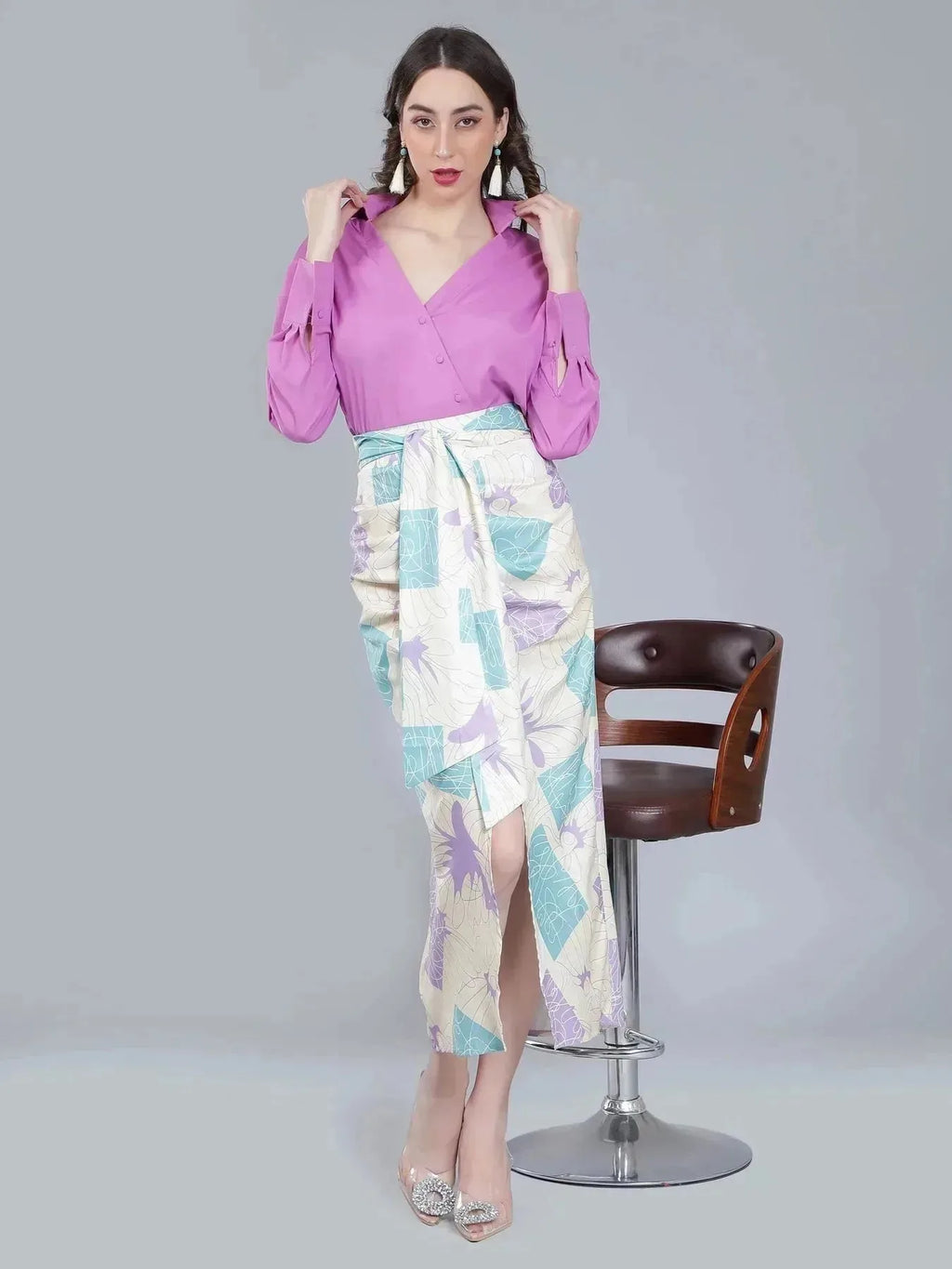 Scribble  Printed Two-Piece Set