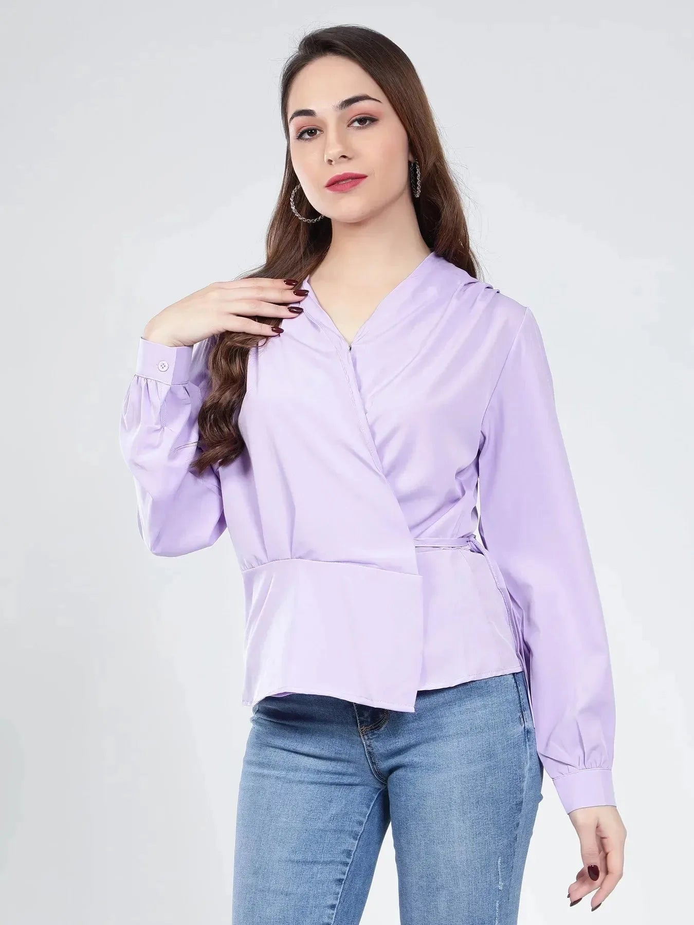 Front Overlap Top with Tie Ups