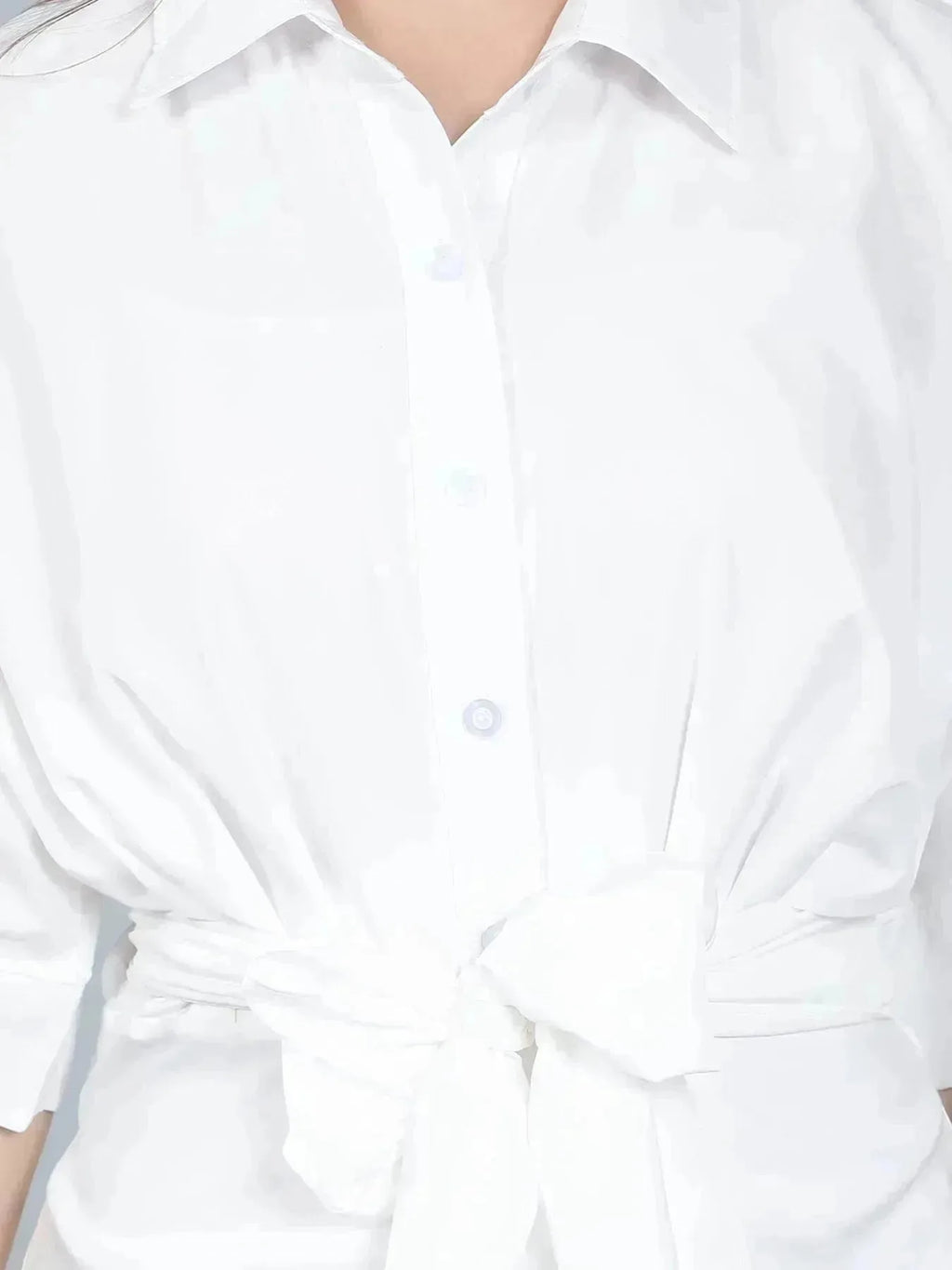 Cinched Waist Belted Shirt Dress