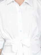 Cinched Waist Belted Shirt Dress