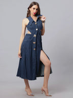 Hollow Out Denim Dress