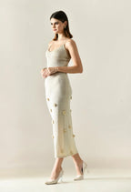 Rosette Crochet Maxi Dress