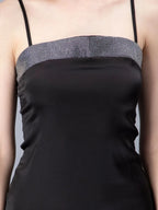 Rhinestones Embellished Satin Dress