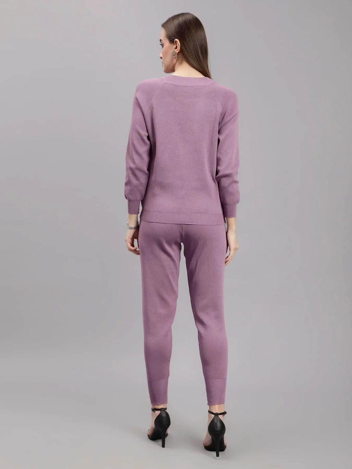 Front Zip Knitted Three Piece Set
