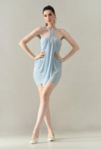 Drape Halter Mini Dress