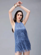 Halter Backless Tassels Dress
