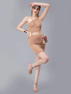 Rib Knit Cut Out Dress