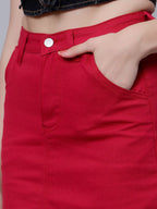 High Waist A-line Denim Skirt