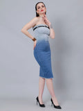 Gradient Tube Denim Dress