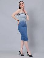 Gradient Tube Denim Dress