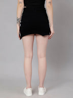 Asymmetrical Denim Mini Skirt