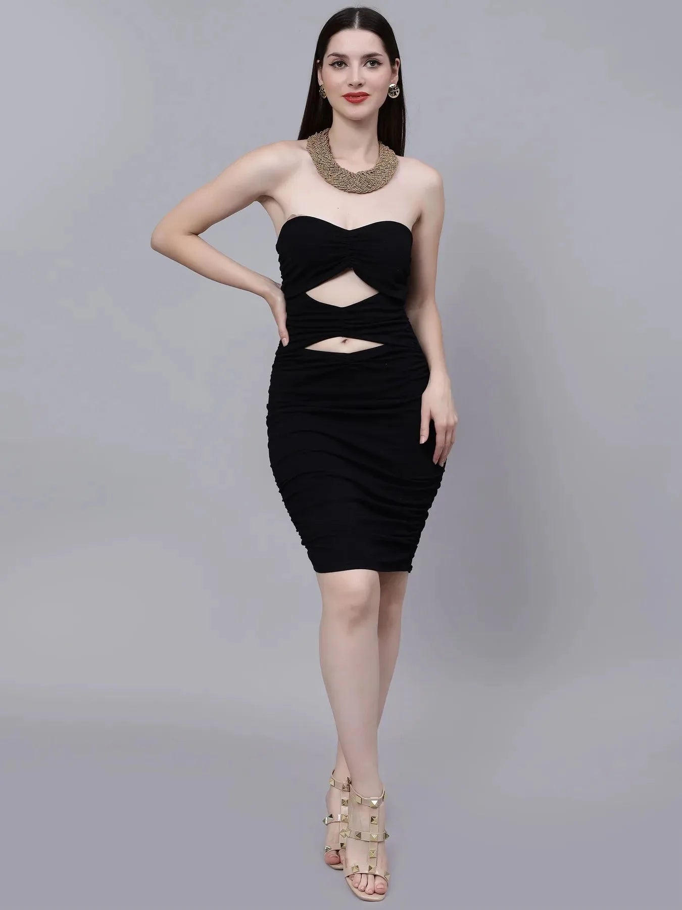Front Cutout Off Shoulder Dress