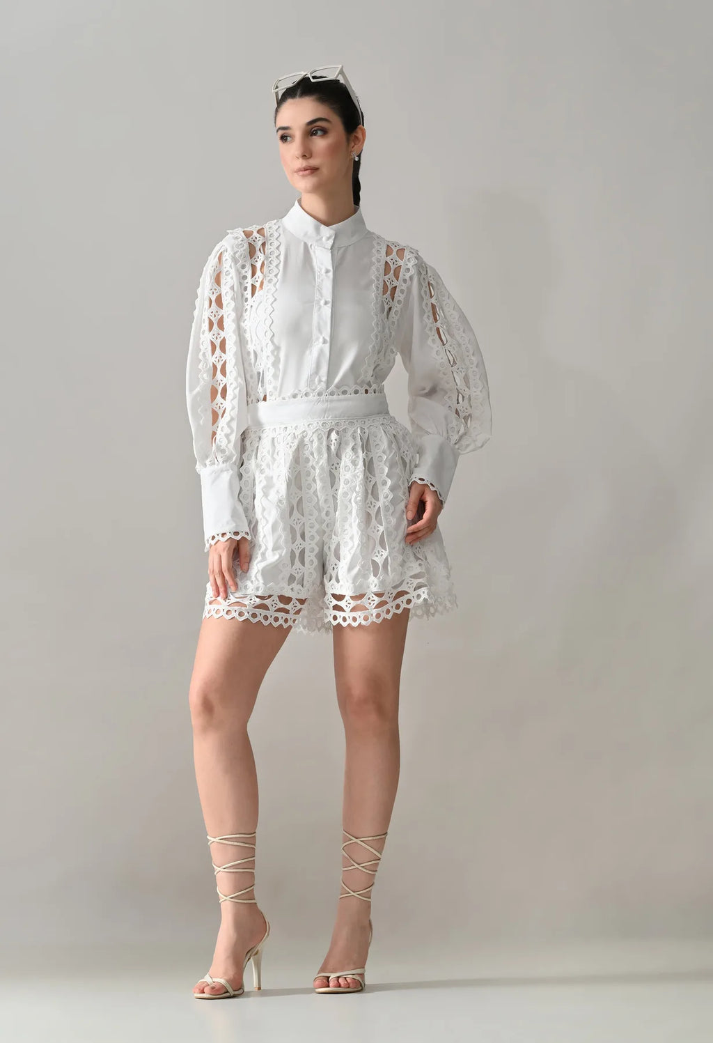 Luxe Lace-Work Two-Piece Set